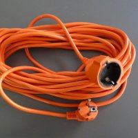Удължителен кабел, разклонител, за тримери, косачки за трева, верижни триони и други 20 м. Оранжев !, снимка 1 - Други инструменти - 35577609