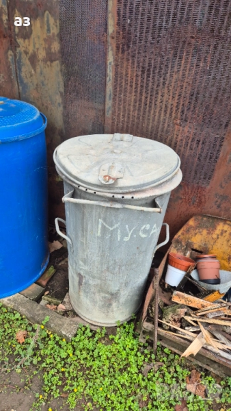 Горещо, дълбоко поцинкована Кофа / Варел за боклук, 120л., снимка 1