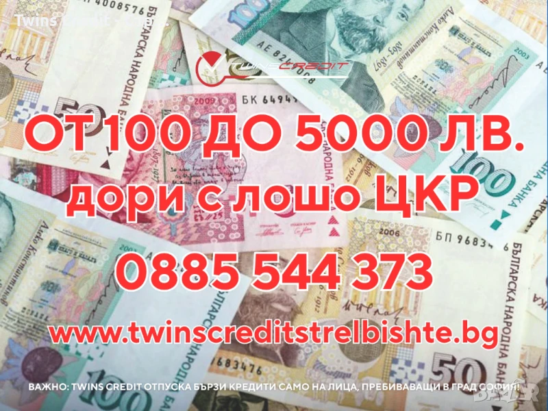 Twins Credit - Кредит с лошо ЦКР, снимка 1