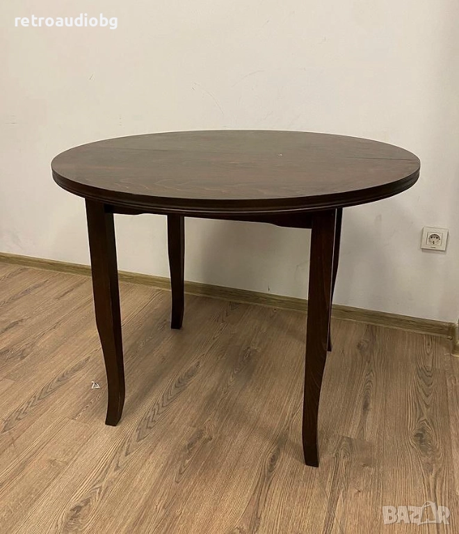 Кръгла трапезна маса Ива Ф100+30 разтегателна, снимка 1
