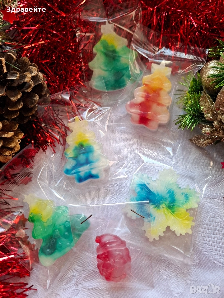 Коледни глицеринови ароматни сапунчета, снимка 1