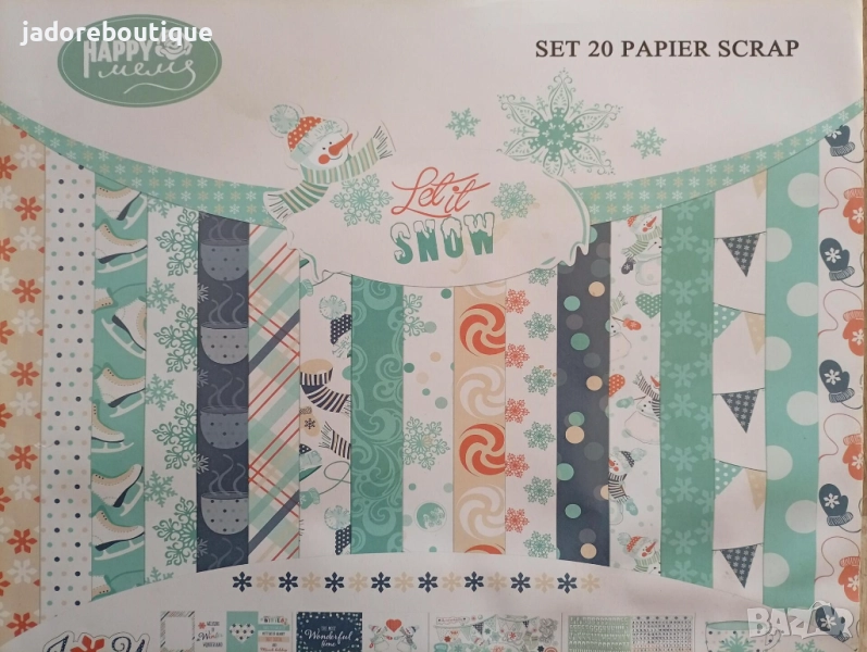 Дизайнерска хартия Let it snow 30x30 см, снимка 1