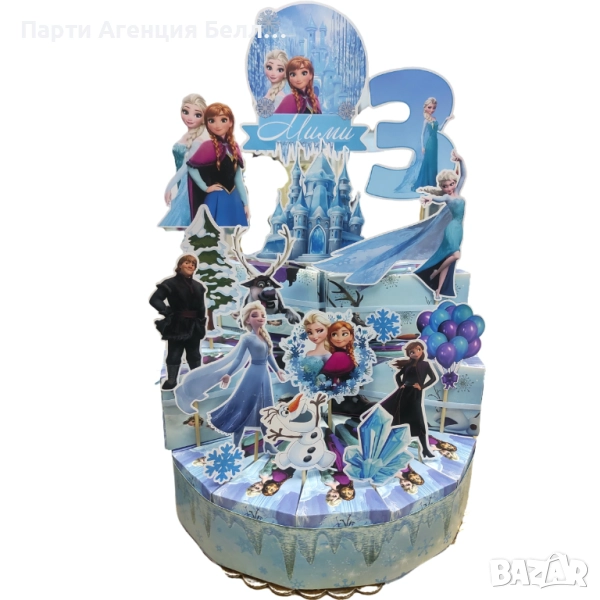 Картонена торта Frozen Елза Замръзналото Кралство Фроузен, снимка 1