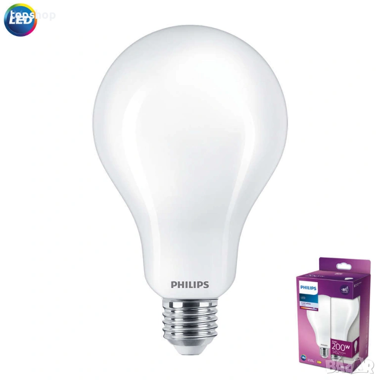 Мощна LED Крушка Philips E27 23W (Еквивалент 200W) – 3452lm, Неутрална светлина, снимка 1
