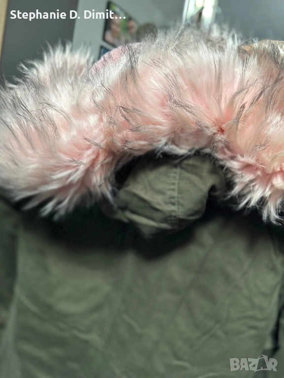 Дамска парка с огромен пух, снимка 1