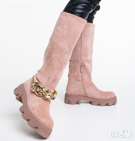 Дамски Розови Ботуши, снимка 1
