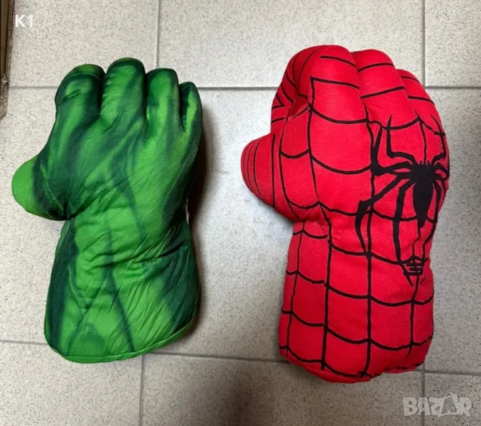 Плюшени ръкавици Спайдърмен/Хълк, плюшена ръкавица Spiderman/Hulk, снимка 1