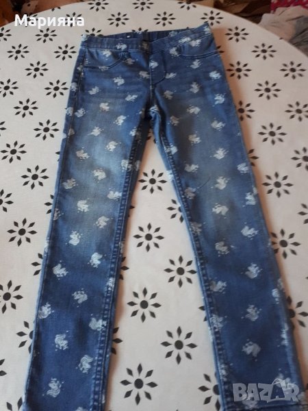 Дънки за момиче с еднорог нм , снимка 1