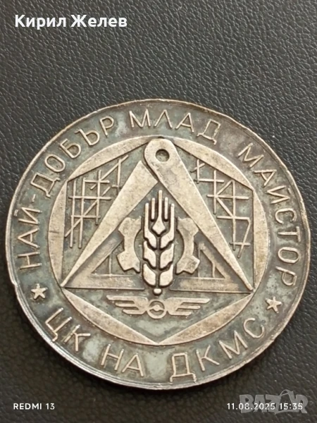 ПЛАКЕТ от СОЦА 1979г.  ЦК на ДКМС НАЙ ДОБЪР МЛАД МАЙСТОР 14972, снимка 1