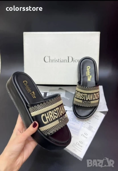 Дамски черни чехли Cristian Dior/BL42, снимка 1
