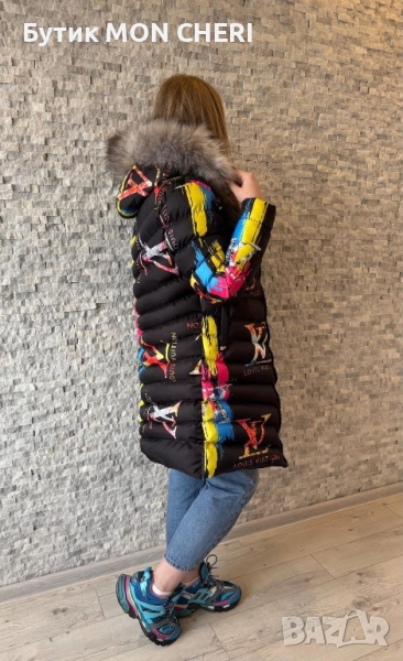 Дамско зимно яке Louis Vuitton , дълго , с ЕСТЕСТВЕН Пух и пълнеж от силиконова вата, снимка 1