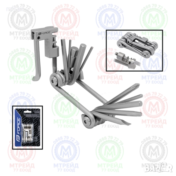 Многофункционален инструмент за велосипед FORCE ECO - 11 функции, снимка 1