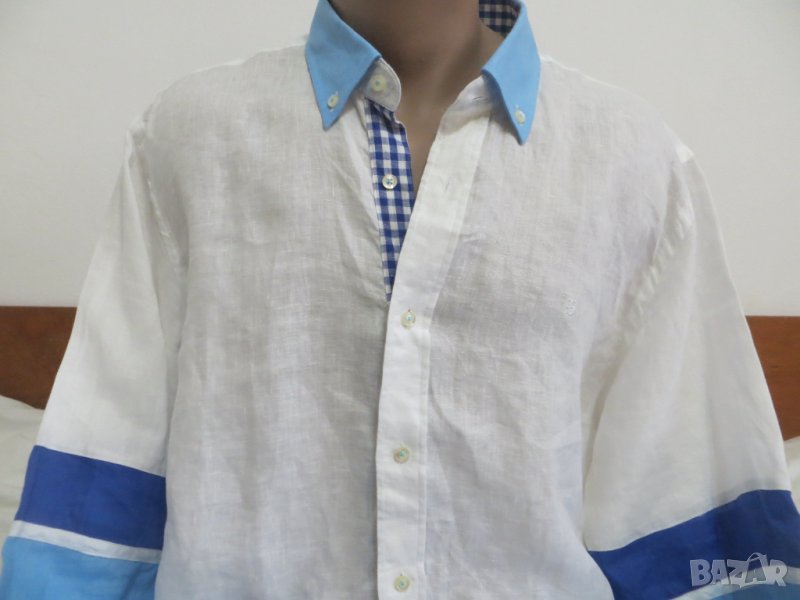 Мъжка риза с дълъг ръкав от лен Exist, снимка 1