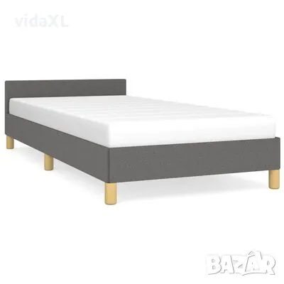 vidaXL Рамка за легло без матрак, тъмносива, 80x200 см, плат（SKU:347368）, снимка 1