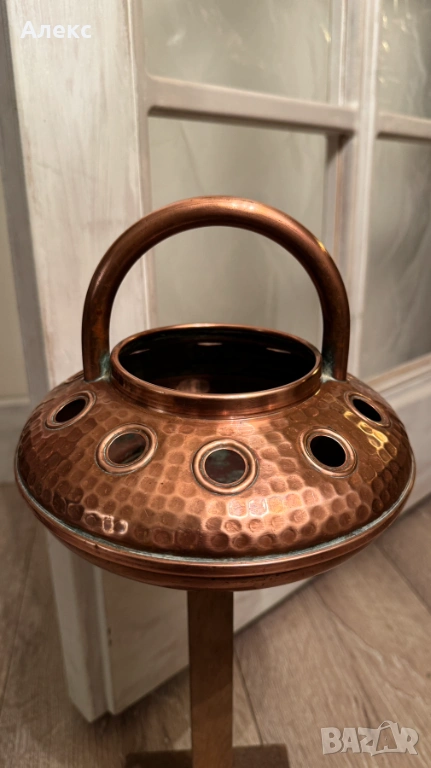 Френска медна кошница, маркирана, 1970г, снимка 1