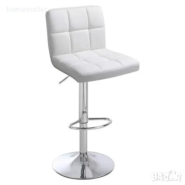 ПРОМОЦИЯ Бар стол с регулируема височина и дамаска от PU кожа в (к-кт от 2 бр) C-KBS002WH, снимка 1