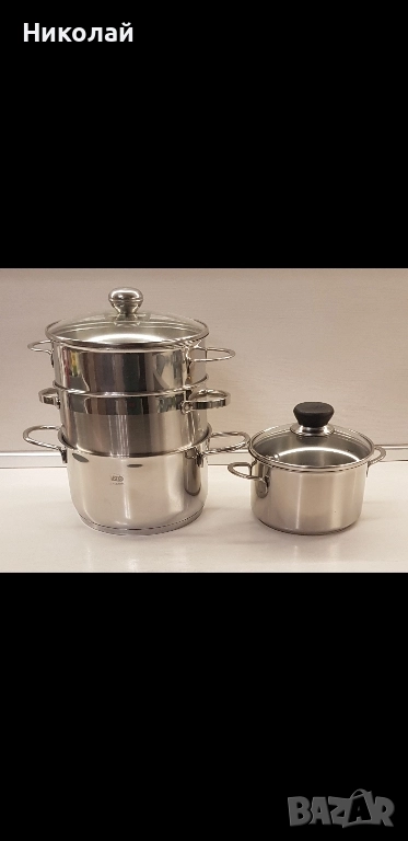 4 тенджери Cr-Ni стомана, снимка 1