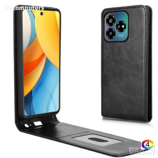 ZTE Axon 60 Lite / Blade V60 Design / Blade V60 Vita Magnetic/ Card Slot Кожен Калъф и Скрийн Протек, снимка 1