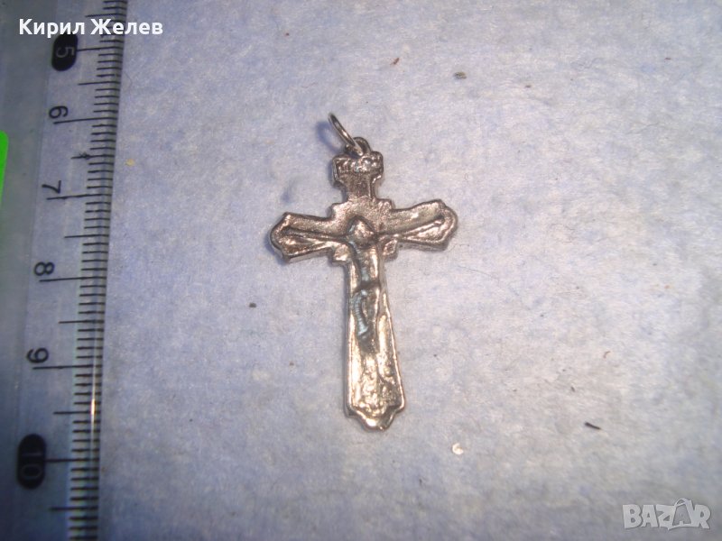 СРЕБРИСТО МЕТАЛНО НАГРЪДНО РАЗПЯТИЕ КРЪСТ КРЪСТЧЕ 10904, снимка 1