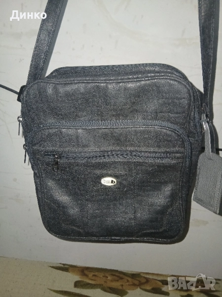 Мъжка кожена чанта през рамо голяма, снимка 1