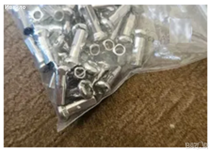 Нипли за спици от 304 неръждаема стомана за диамертър 12G - 2.6мм, снимка 1