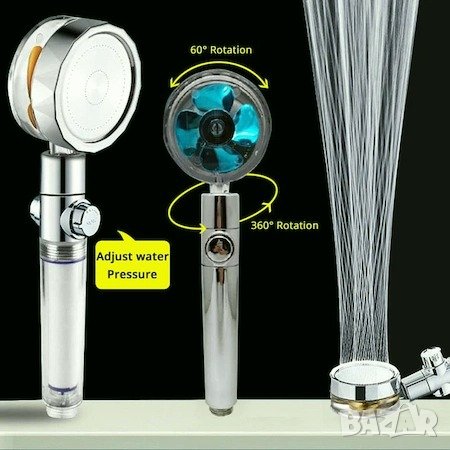 Иновативна душ слушалка с турбо перка, 3D ефект и филтър за водата, снимка 1