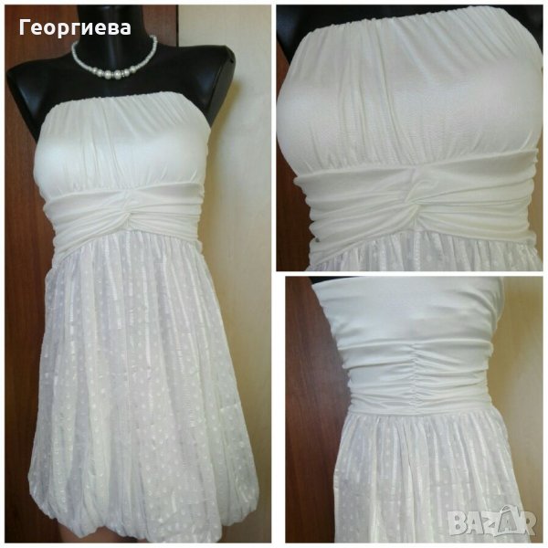 Кокетна бяла рокля 👗💎XS, S, М👗💎арт.110, снимка 1