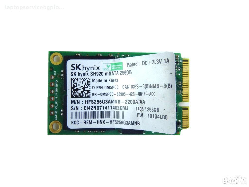 Dell / SK hynix 0M5PCC SH920 mSATA 256GB SSD hard drive, снимка 1