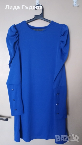 Дамска синя рокля, снимка 1