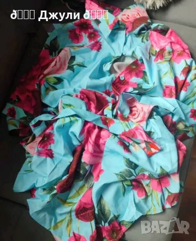 Летен гащеризон с принт рози, снимка 5 - Гащеризони - 49659707