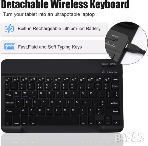 Калъф с клавиатура за Samsung Galaxy Tab S9 FE 10.9" 2023 г., снимка 3 - Таблети - 44877486