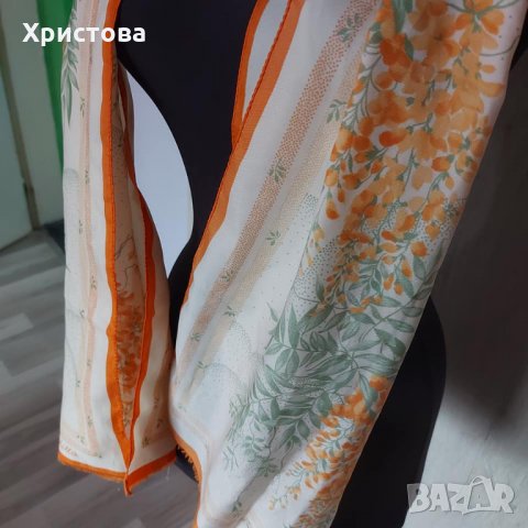 Голям пъстър шал в оранжево - 3,00лв., снимка 4 - Шалове - 33074090