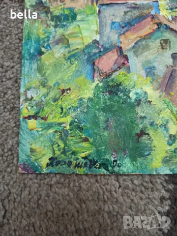 Авторска картина масло върху картон на О.Н.Хорошева-1954 год., снимка 4 - Картини - 49362458