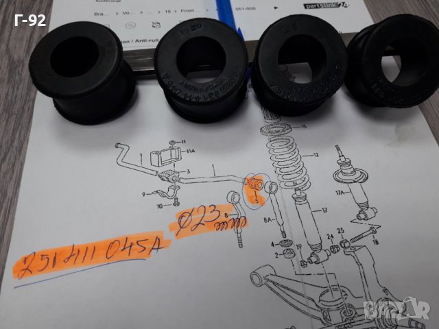 251411045A**NEU**VAG**VW TRANSPORTER III**05.1979-07.1992**Тампон за преда стабилизираща щанга**, снимка 5 - Части - 37664723