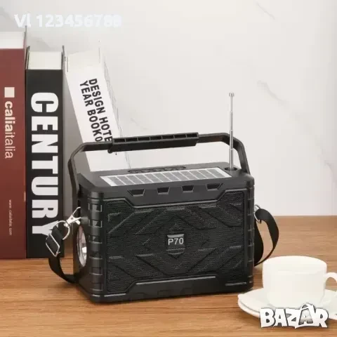 Радио/колонка/ P70 с блутут , фенер и соларен панел, снимка 4 - Радиокасетофони, транзистори - 50689318