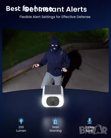 Външна безжична слънчева камера ieGeek, снимка 6 - Камери - 49464586