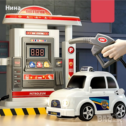 Бензиностанция и кола със звукови и светлинни ефекти ⛽️, снимка 4 - Коли, камиони, мотори, писти - 52593015