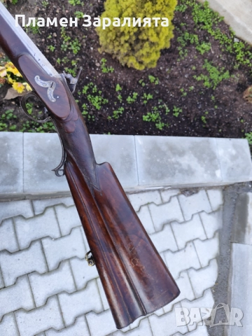 Автентична капсулна пушка с микелет и дамаскова цев, снимка 16 - Антикварни и старинни предмети - 52788304