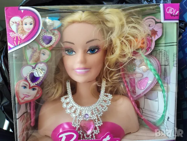 Голяма глава за прически с гримове и аксесоари, снимка 4 - Играчки за стая - 47266154