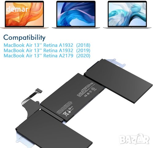 Батерия за лаптоп A1965 за Mac Book Air 13", снимка 4 - Части за лаптопи - 43570066