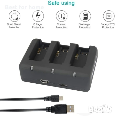 Newmowa 1200mAh 3 акумулаторни батерии AHDBT-401 и зарядно за Gopro камери, снимка 6 - Батерии, зарядни - 50753615