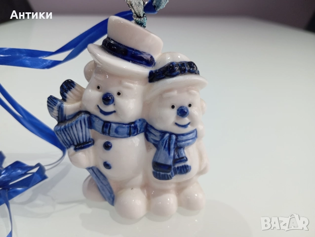 Стара порцеланова коледна играчка с печат, снимка 3 - Декорация за дома - 52661682