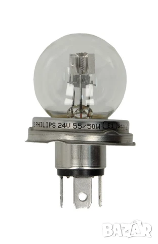 Крушка PHILIPS R2 24V 55/50W P45T-41 CLEAR №13620C1, снимка 2 - Аксесоари и консумативи - 51163762