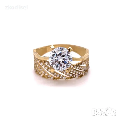 Златен дамски пръстен 3,70гр. размер:55 14кр. проба:585 модел:4011-4