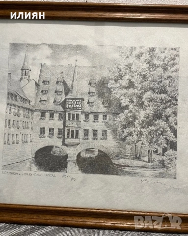 Нюрнберг. Стара литография. , снимка 8 - Антикварни и старинни предмети - 53560222