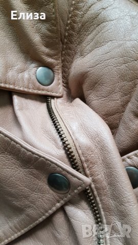 nude Дамско мото байк яке ЕСТЕСТВЕНА КОЖА голям размер рокерия Bon'a Parte, снимка 3 - Якета - 32259906