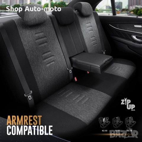 К-т Луксозна Тапицерия Automat-OTOM, Tекстил с еко кожа, THRONE Design – Черна със сив шев, снимка 5 - Аксесоари и консумативи - 52791119