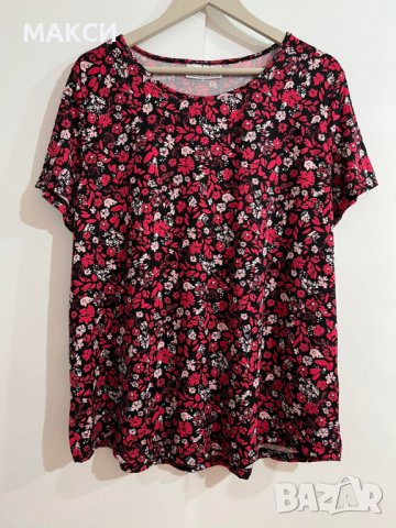 Макси силно еластична и мека тениска във флорален десен