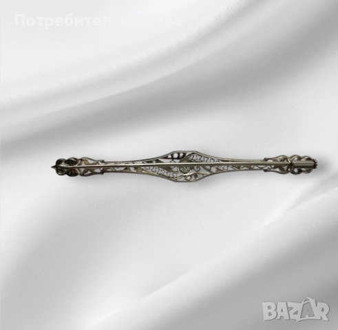 Златна брошка 18к с диаманти , снимка 6 - Други - 53266113