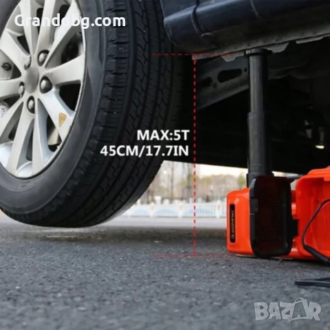 Немски Авариен Комплект 3в1 – Компресор, Ударен Гайковерт, 5T Хидравличен Крик 115-450 мм, снимка 5 - Компресори - 52253179